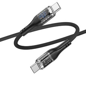 Hoco U115 1.2M 100W Type-C to Siyah Şarj Data Kablosu
