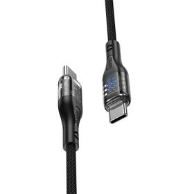Hoco U115 1.2M 100W Type-C to Siyah Şarj Data Kablosu