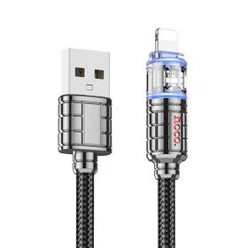 Hoco U122 1.2M Lantern USB to Lightning Siyah Şarj Data Kablosu