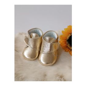 Hodore Gold Hakiki Deri Cırt Cırtlı Bebek Botu