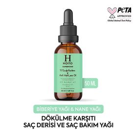 Hoito Superfood Saç Dökülmesi Karşıtı Biberiye Nane İçeren 50 ml Saç ve Saç Derisi Bakım Yağı