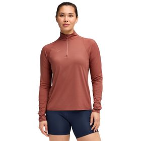 Hoka 1164155-ROUG Bordo Glidetech Quarter Zip Kadın Koşu T-Shirt