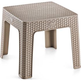 Holiday Monoblok Rattan Sehpa Bahçe Balkon Şezlong Sehpası