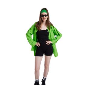 Holly Lolly HLSS24-00004 Lovesize Cepli Oversize Kesim Yeşil Kadın Gömlek