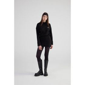 Holly Lolly HLSS24-00007 Mini Claire Yırtmaçlı Dokuma Kumaş Siyah Kadın Elbise