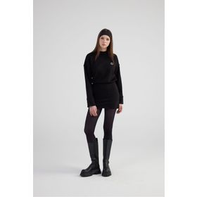 Holly Lolly HLSS24-00007 Mini Claire Yırtmaçlı Dokuma Kumaş Siyah Kadın Elbise