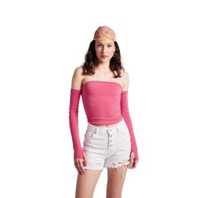 Holly Lolly HLSS24-00024 Smooth Kolları Ayrı Straplez Pembe Kadın Bluz