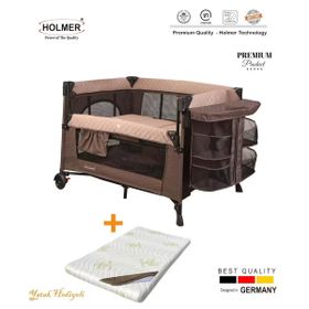 Holmer Coolstyle Multi Pro Bej Kahverengi Anne Yanı Beşik Park Yatak