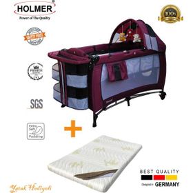 Holmer Kids Maxi Comfort Eurostyle Mürdüm 60x120 cm Oyun Parkı ve Aloevera 70x110 cm Yatak