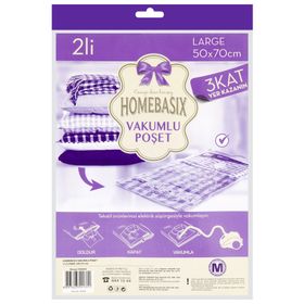 Homebasix 2'li Large Vakumlu Hurç