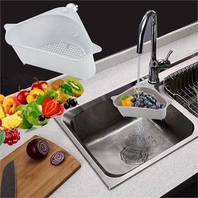 HomeCare 716632 Barazza Üçgen Lavabo Köşe Beyaz Süzgeçli Organizer