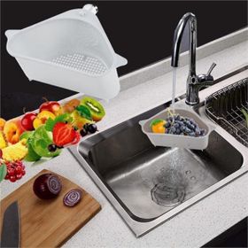 HomeCare 716632 Barazza Üçgen Lavabo Köşe Beyaz Süzgeçli Organizer