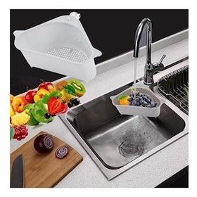 HomeCare 716632 Barazza Üçgen Lavabo Köşe Beyaz Süzgeçli Organizer