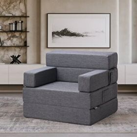 Homedius Melisa Gri Tek Kişilik Katlanır Yatak Katlanır Koltuk