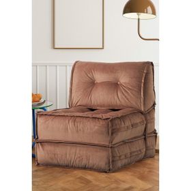 Homedius Mocca Sütlü Kahve Tek Kişilik Katlanır Yataklı Uzanma Koltuğu