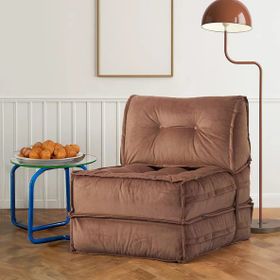 Homedius Mocca Sütlü Kahve Tek Kişilik Katlanır Yataklı Uzanma Koltuğu