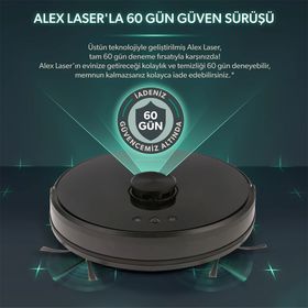 Homend Alex 1281H Laser Siyah Robot Süpürge