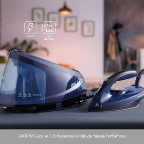 Homend Steamwork Lacivert 2400 W Buhar Kazanlı Ütü