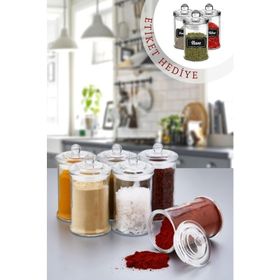 HOMENIVA 6 Adet 150 ml Vakum Kapaklı Cam Baharatlık Kavanoz