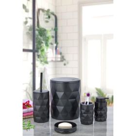 HOMENIVA Diamond Black 5’li Siyah Banyo Seti