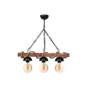 HomeStore 3'lü Rustik Halatlı Ahşap Avize