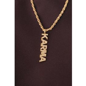 HomeStore Altın Renk Zirkon Taşlı Karma Yazılı Kolye