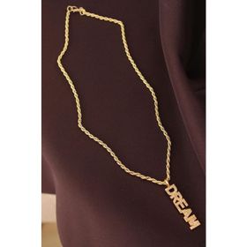 HomeStore Altın Renk Zirkon Taşlı Rüya Yazılı Kolye