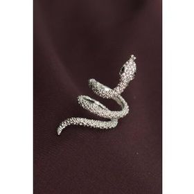 HomeStore Ayarlanabilir Silver Renk Zirkon Taşlı Yılan Yüzük