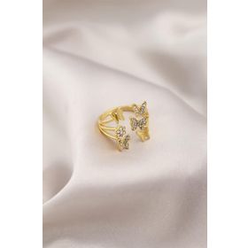 HomeStore Gold Renk Metal Kelebek Model Kadın Yüzük