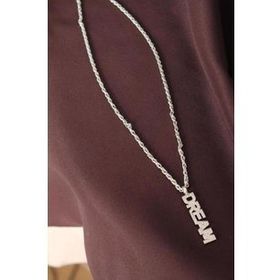 HomeStore Gümüş Renk Zirkon Taşlı Rüya Yazılı Kolye