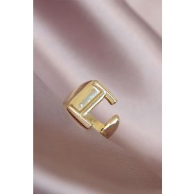 HomeStore I Harfli Altın Renk Ayarlamalı Metal Kadın Yüzük