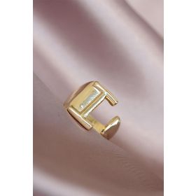 HomeStore I Harfli Altın Renk Ayarlamalı Metal Kadın Yüzük