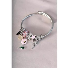 HomeStore Pembe Çiçek Figürlü Charm Bileklik