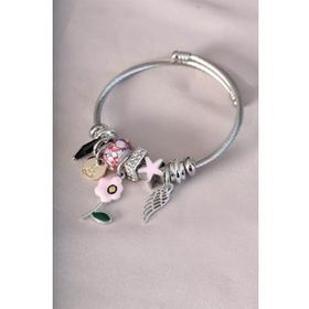 HomeStore Pembe Çiçek Figürlü Charm Bileklik