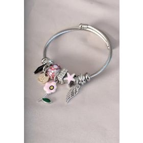HomeStore Pembe Çiçek Figürlü Charm Bileklik