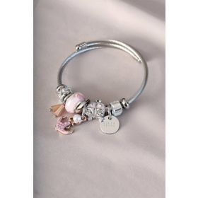 HomeStore Pembe Renk Detaylı Çapa Figürlü Charm Bileklik