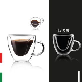 HomeTarz 175 ml Borosilikat Çift Cidarlı Bardak Cam Kupa Bardak