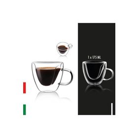 HomeTarz 175 ml Borosilikat Çift Cidarlı Bardak Cam Kupa Bardak
