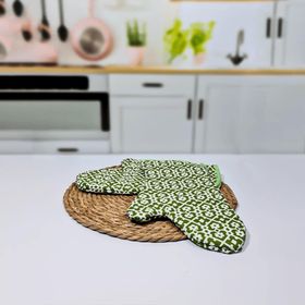 HomeTarz 2'li Desenli Keçeli Isıya Dayanıklı Kumaş Fırın Eldiveni