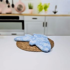 HomeTarz 2'li Desenli Keçeli Isıya Dayanıklı Kumaş Fırın Eldiveni