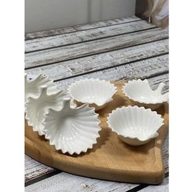 HomeTarz Porselen İstiridye Reçellik Sosluk 6'lı Sunumluk Set