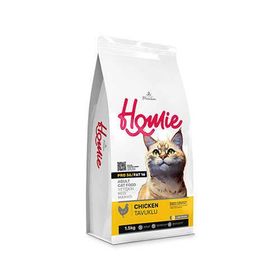 Homie 1.5 KG Düşük Tahıllı Tavuklu Yetişkin Kedi Maması