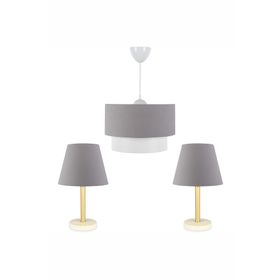 Homing Artgift Bronz Gövdeli Üçlü Avize Seti