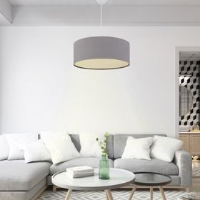 Homing AYD-2673 Gri Kumaş Davul Dekoratif Tavan Sarkıt Avize
