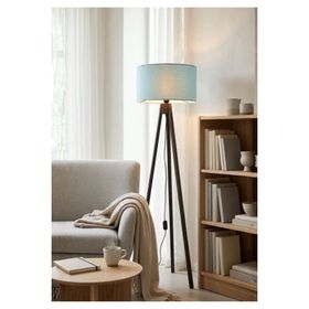 Homing AYD-2811 Kumaş Başlıklı Koyu Ahşap Ayaklı Pratik Lambader