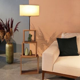 Homing AYD-2902 Kumaş Başlıklı Modern Raflı Lambader