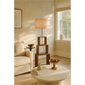Homing AYD-2902 Kumaş Başlıklı Modern Raflı Lambader