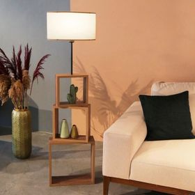 Homing AYD-2903 Kumaş Başlıklı Modern Raflı Lambader