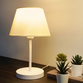 Homing Ayd-3121 Krem Kumaş Beyaz Gövdeli Abajur