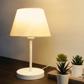 Homing Ayd-3121 Krem Kumaş Beyaz Gövdeli Abajur
